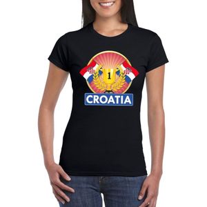 Zwart Kroatisch kampioen t-shirt dames - Kroatie supporter shirt