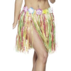 4x stuks hawaii thema carnaval verkleed rokje 45 cm voor volwassenen - Verkleedkleding dames