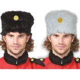 3x stuks witte russische Kozakken verkleed bontmuts voor volwassenen - Carnaval verkleed hoeden/mutsen