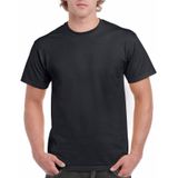 Set van 3x stuks zwarte katoenen t-shirts voor heren 100% katoen - zware 200 grams kwaliteit - Basic shirts, maat: M (38/50)