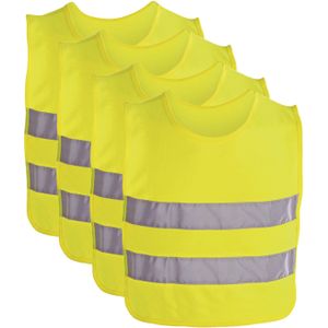 Veiligheidsvest - 10x - voor kinderen - geel - Reflecterende/fluoriserende veiligheidshesjes