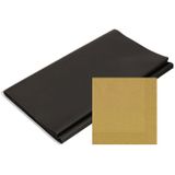 Papieren tafelkleed/tafellaken zwart inclusief gouden servetten - Kerstdiner tafel