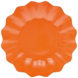 8x Diepe kartonnen bordjes oranje 27 cm - Wegwerpborden van karton - Feestbordjes - Feestartikelen tafeldecoratie