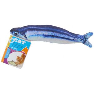1x Kattenspeeltjes vissen knuffels 19 cm - makreel - Speelgoed vissen voor katten