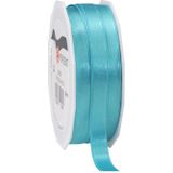 3x Luxe Hobby/decoratie turquoise satijnen sierlinten 1 cm/10 mm x 25 meter- Luxe kwaliteit - Cadeaulint satijnlint/ribbon