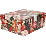 2x Rollen Kerst inpakpapier/cadeaupapier gekleurd met songteksten 2,5 x 0,7 cm - Luxe papier kwaliteit kerstpapier - Kerstmis