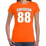 Oranje t-shirt voor dames - Superfan nummer 88 - Nederland supporter - EK/ WK shirt / outfit