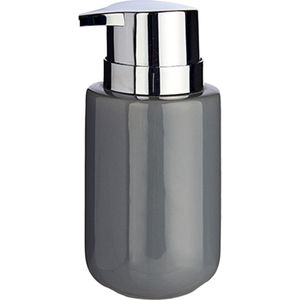 Berilo zeeppompje/dispenser van keramiek - grijs/zilver - 350 ml
