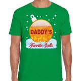 Fout Kerst shirt / t-shirt - Daddy his favorite balls - bier / biertje - drank - groen voor heren - kerstkleding / kerst outfit