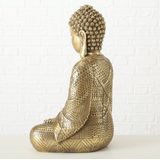 Boeddha beeld goud zittend 39 cm - Woondecoratie beelden