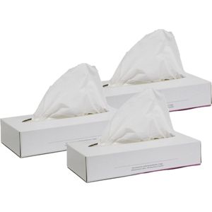 3x doosjes met 100x stuks 2-laags papieren tissues - make up doekjes - Navulverpakking voor tissuedozen/tissueboxen