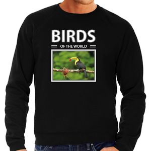 Dieren foto sweater Toekan - zwart - heren - birds of the world - cadeau trui vogel liefhebber