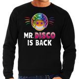 Funny emoticon sweater Mr. Disco is back zwart voor heren - Fun / cadeau trui