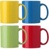 Bellatio Design Koffie mokken/bekers Nantes - 8x - keramiek - multi kleuren - 300 ml