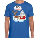 F#ck coronavirus fout Kerstshirt / Kerst t-shirt blauw voor heren - Kerstkleding / Christmas outfit