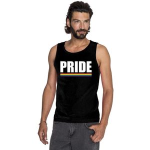 Gay Pride singlet shirt/ tanktop zwart Pride heren - LGBT/ Homo shirts