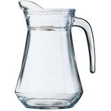 Glazen schenkkan met 4 drink water glazen