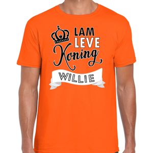 Bellatio Decorations Oranje Koningsdag t-shirt - lam leve koning willie