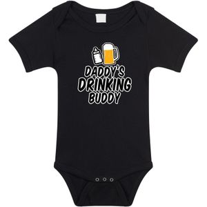 Daddys drinking buddy cadeau romper zwart voor babys - Vaderdag / papa kado / geboorte / kraamcadeau - cadeau voor aanstaande vader