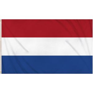 Nederland - Holland - vlag - rood/wit/blauw - ophangringen - 90 x 150 cm