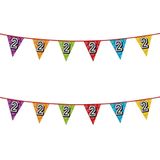 2x stuks vlaggenlijnen met glitters 2 jaar thema feestartikelen - Verjaardag versieringen - 8 meter - Plastic