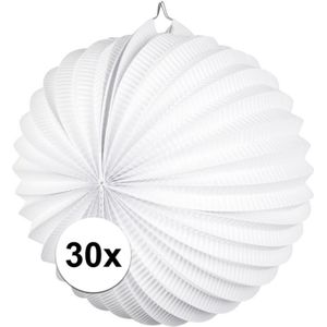 30x Lampionnen wit 22 cm