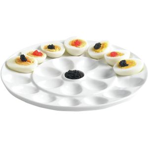 Serveerschaal wit 26 cm - Eieren/hapjes (Porselein, vaatwasmachinebestendig)