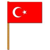 4x stuks luxe zwaaivlag Turkije 30 x 45 cm - Landen thema feestartikelen/versiering