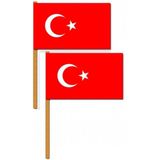 4x stuks luxe zwaaivlag Turkije 30 x 45 cm - Landen thema feestartikelen/versiering