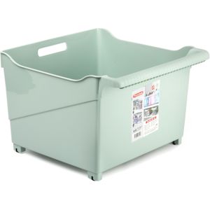 Plasticforte opberg Trolley Container - mintgroen - op wieltjes - L39 x B38 x H26 cm - kunststof - opslag box/bak - 38 liter