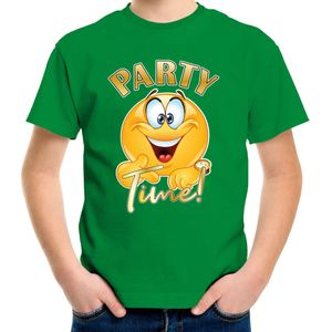 Bellatio Decorations Verkleed shirt jongens - Party Time - groen - carnaval - voor kinderen