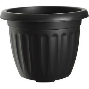 Whitefurze Buiten plantenpot/bloempot/planter - zwart - kunststof - D40 x H32 cm