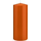 2x Oranje cilinderkaarsen/stompkaarsen 8 x 20 cm 119 branduren - Geurloze kaarsen oranje - Woondecoraties
