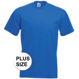 Grote maten basic kobalt blauw t-shirt voor heren - voordelige katoenen shirts - Regular fit