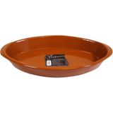 Set van 3x stuks tapas ovenschalen/serveerschalen ovaal terracotta Fontein 2.8 liter - Tapas serveerschalen/borden/ovenschalen