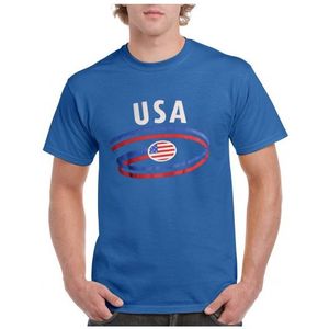 Blauw heren t-shirt USA