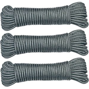 AMIG Paracord touw - 3x - 20 meter - D4mm - 100kg - PP/PE - legergroen/wit