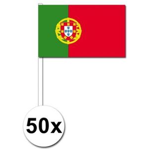 50 Portugese zwaaivlaggetjes 12 x 24 cm