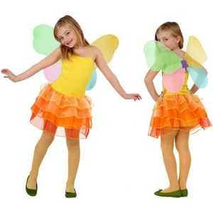 Atosa Vlinder costuum - meisjes - met vleugels - geel-oranje