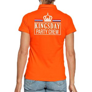 Kingsday party crew polo shirt - oranje - dames - Koningsdag outfit / kleding