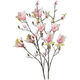 2x Roze kunst Magnolia tak 105 cm - Kunstbloemen
