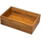 Set 4x bestekbakken/keuken organizers 1-vaks Tidy Smart bamboe verschillende formaten - Keukenbenodigdheden