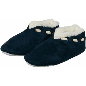 Spaanse sloffen/pantoffels - voor kinderen - navy blauw  - maat 33-34 - warme winter sloffen