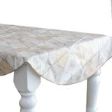 Buiten tafelkleed/tafelzeil houten planken print 160 cm rond - Tuintafelkleed tafeldecoratie