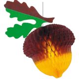 2x stuks hangdecoratie herfst thema decoratie eikel 30 cm - Versiering scholen winkels etalages