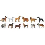 Plastic speelgoed figuren honden 11 stuks