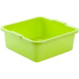 Voordeelset multifunctionele kunststof teiltjes groen in 2x formaten - 8 en 11 liter inhoud afwasbakjes