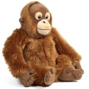 Pluche Orang Oetan bruin knuffel 30 cm - Apen bosdieren knuffeldieren - Speelgoed voor kinderen