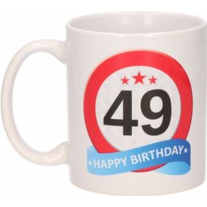 Verjaardag 49 jaar verkeersbord mok / beker