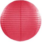 Set van 5x stuks luxe ronde party lampionnen fuchsia roze 50 cm - Feestartikelen/versieringen